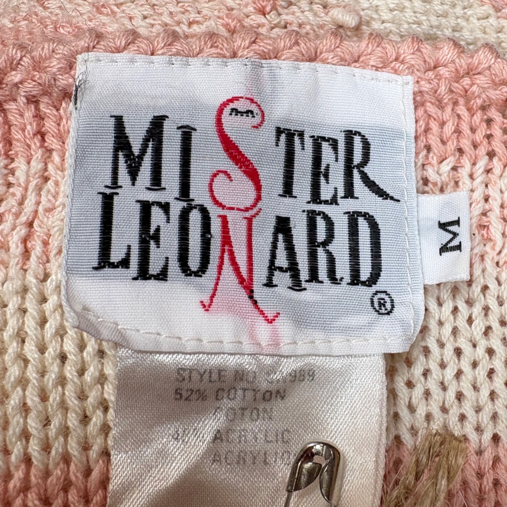 Vintage Mister Leonard Pink & Cream Stripe Knit Top Sz M - Picture 11 of 11